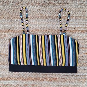 Zara Multicolor Striped Crop Top, Size Small